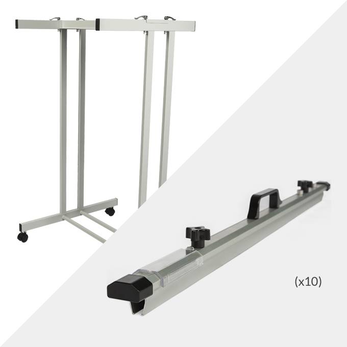 Draftex A0 Plan Trolley (20 Clamp Capacity) and 10x Draftex A0 Plan Clamps ( PFP9 )